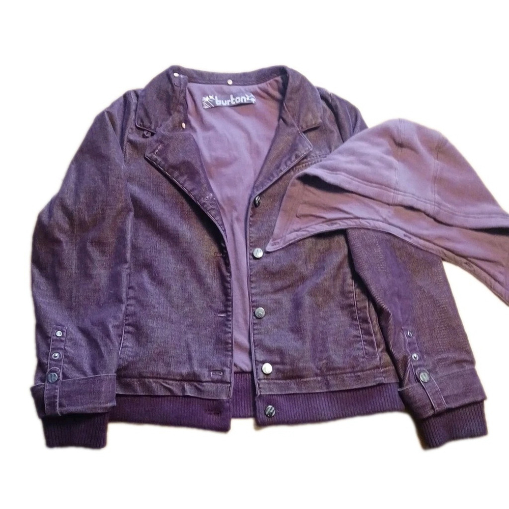 Burton Womens Corduroy Jacket Maroon Burgundy Size Medium